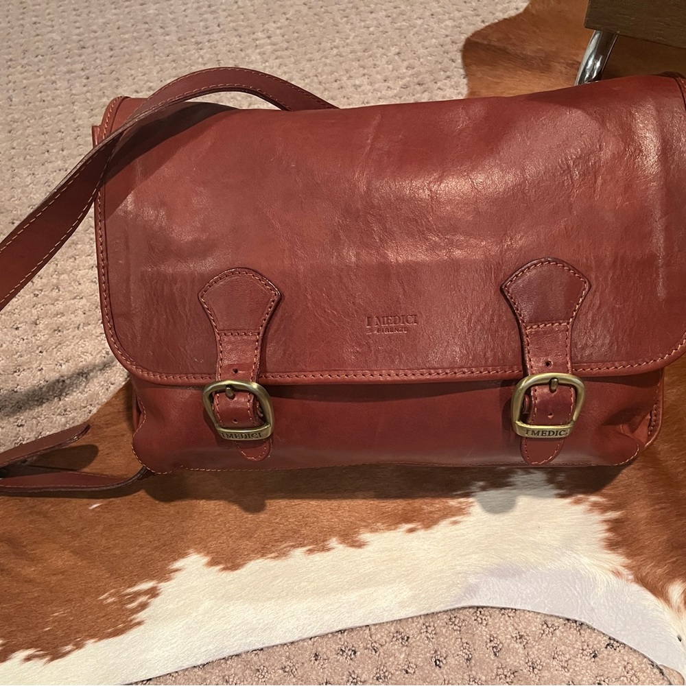 Men’s Cognac Medici Leather Bag